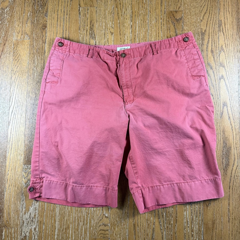 Eddie Bauer Chino Shorts‎ Womens 16 Tall Pink Vashon Fit Relaxed Casual Summer